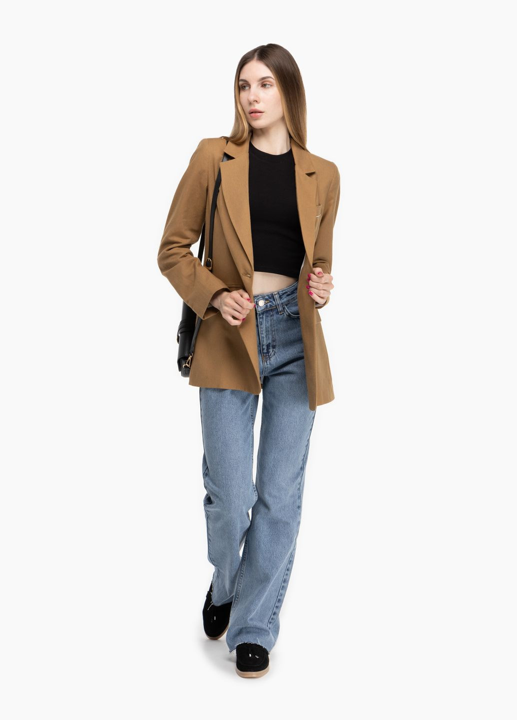 Коричневый женский пиджак однотонный женский 2307 Miss Esta - всесезон