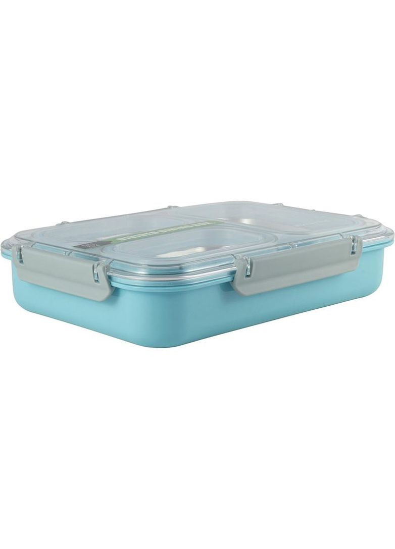 Ланч-бокс Snack 1200мл контейнер для еды с 3 секциями голубой пластиковый судок для обедов Kamille (368987477)