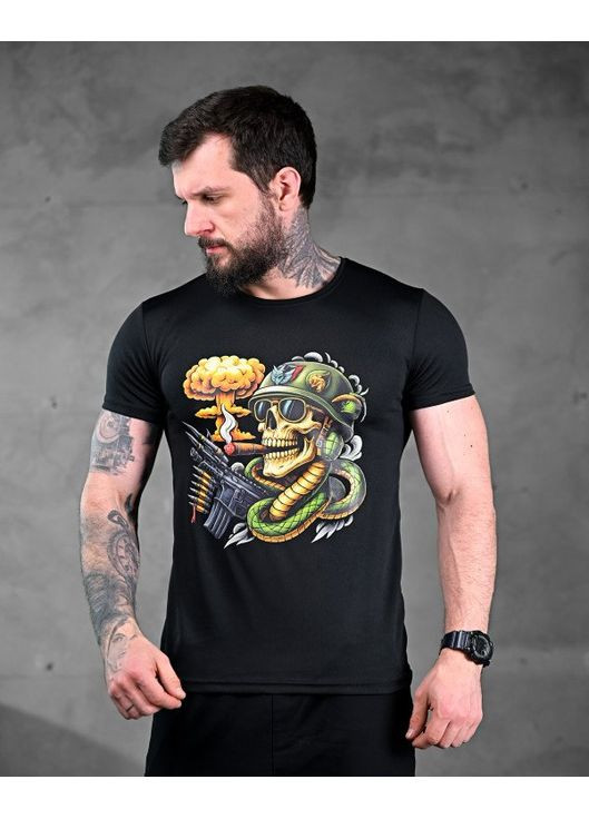 Тактична чоловіча футболка Череп чорна No Brand (351375899)