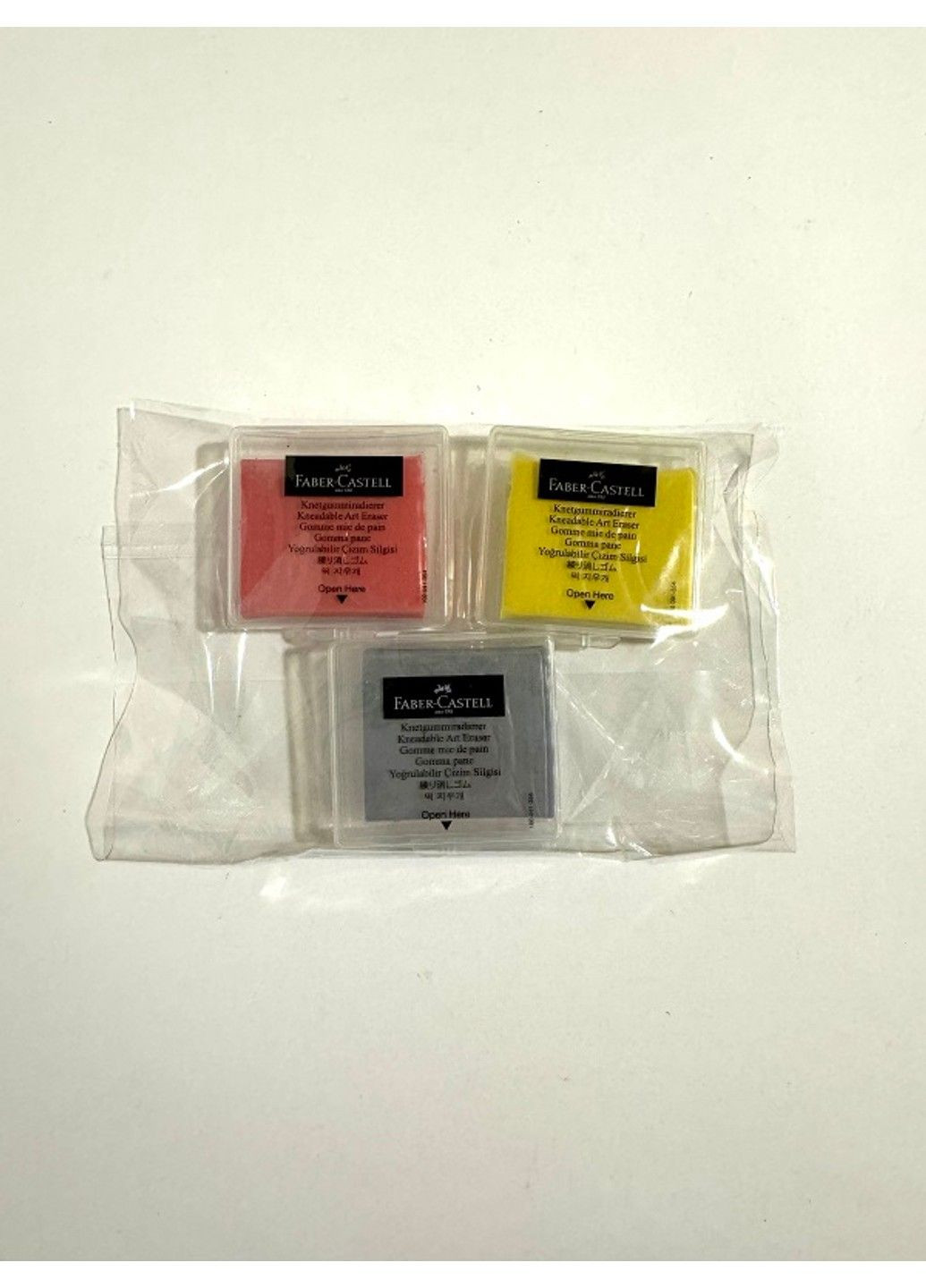 Набор клячка в чехле 3 штуки в упаковке:серая,желтая,красная Faber Castell Faber-Castell (283038793)