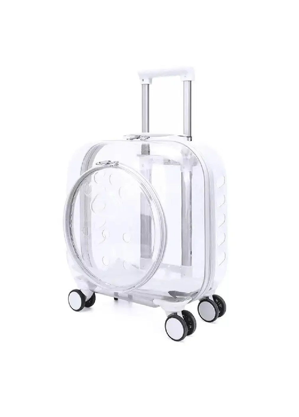 Візок з телескопічною ручкою на колесах 4 штуки для тварин котів собак вагою до 6 кг 40х40х22 см (481132-Prob) Білий Unbranded (354180122)