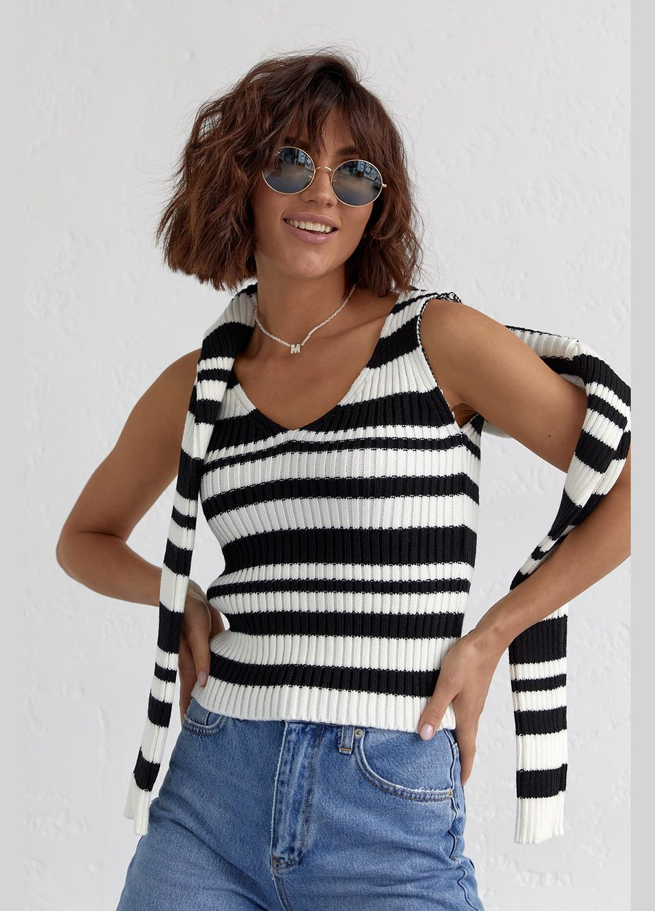 Вязаный комплект с майки и укороченного джемпера Liton — 296469629