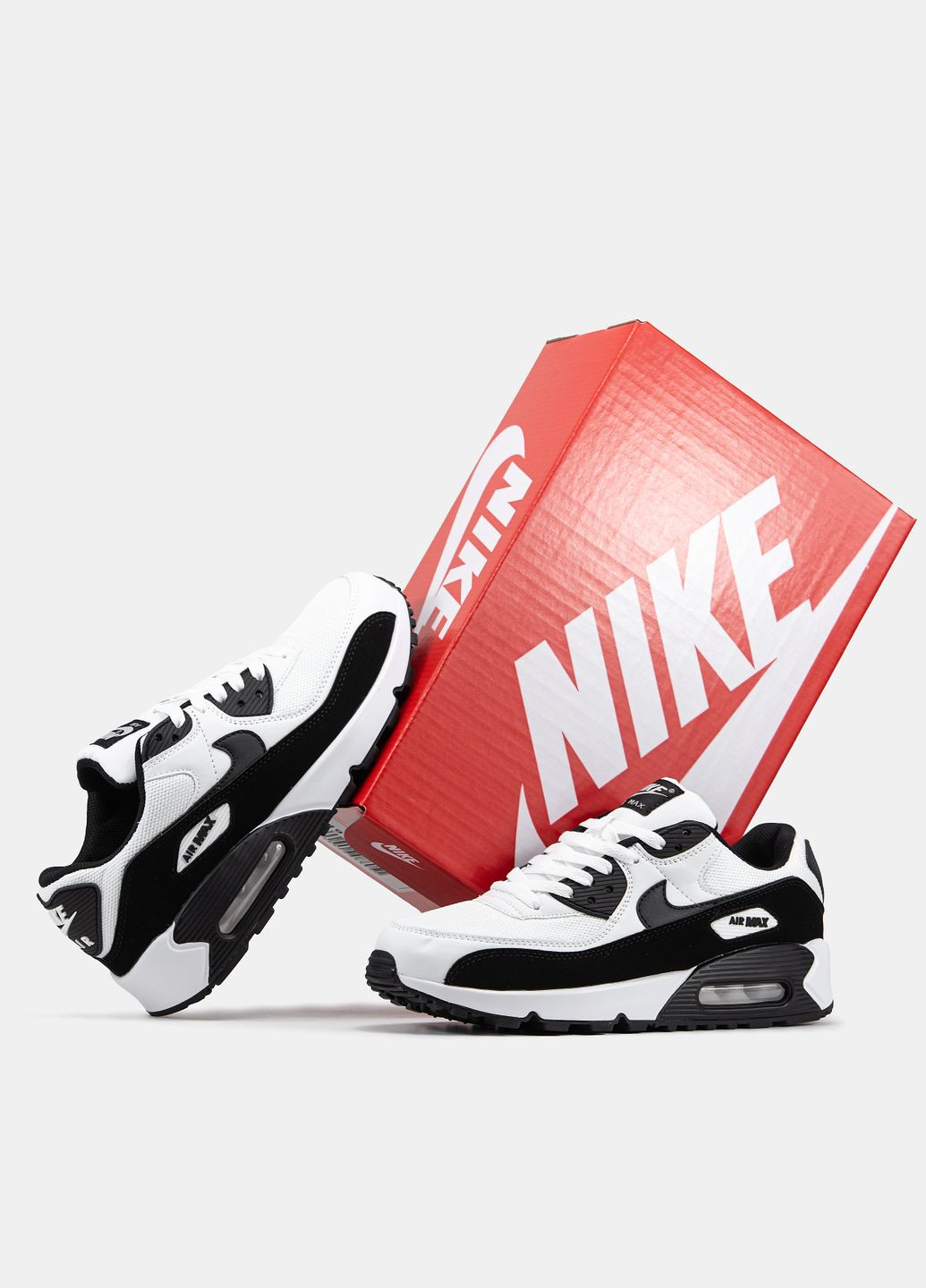 Чорно-білі всесезон кросівки чоловічі nike air max 90 black white | найк аір макс 90 чорно-білі No Brand