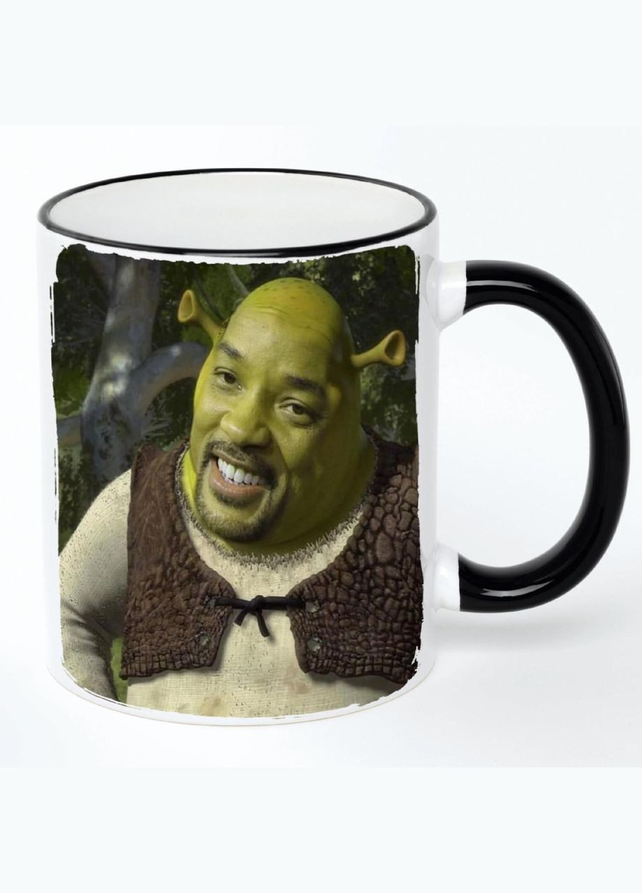 Чашка Арт #0005 (кухоль, кружка) Біла з чорною ручкою 330 мл No Brand (322715335)