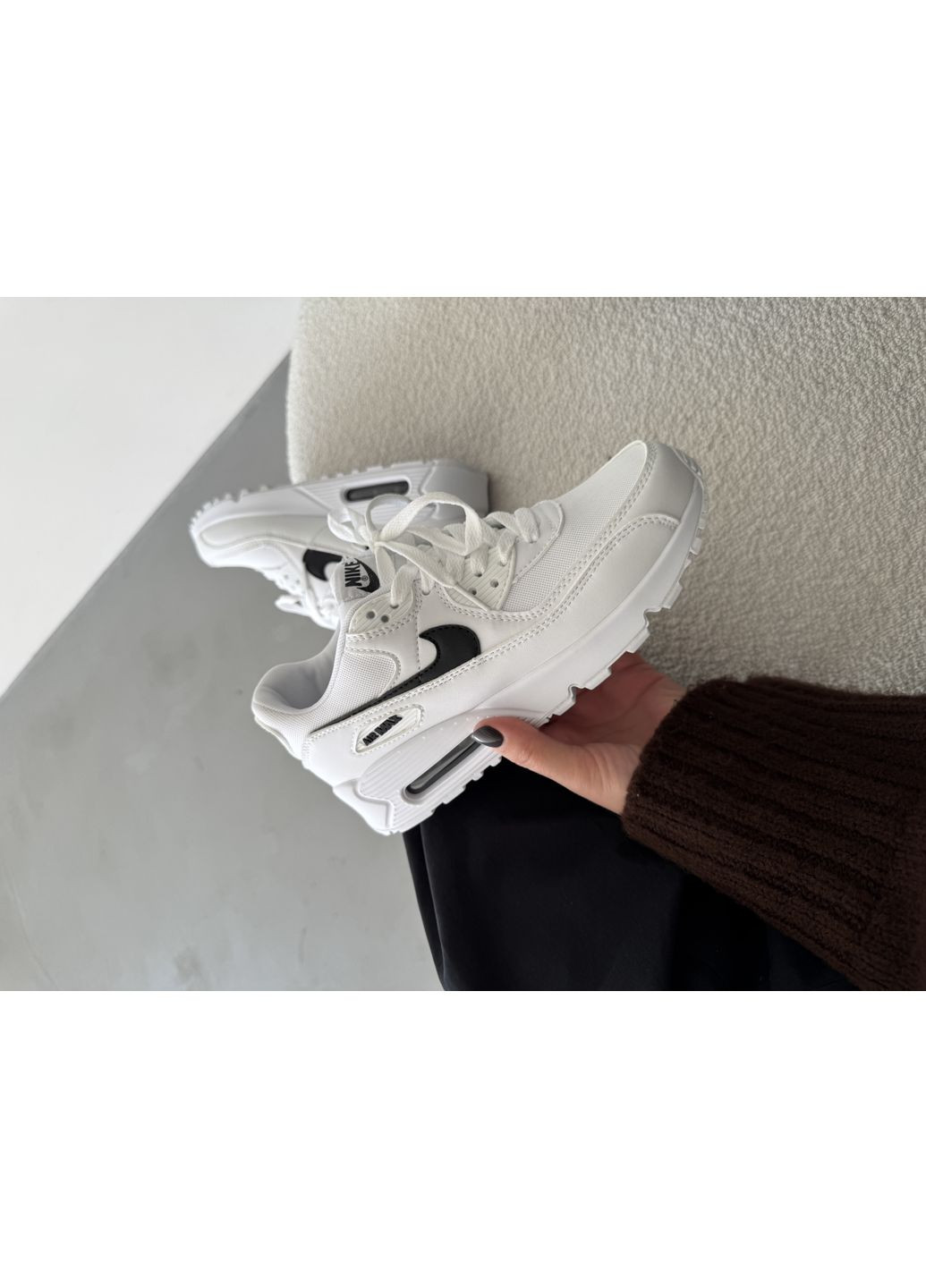 Білі Осінні кросівки чоловічі nike air max 90 classic white найк аір макс 90 No Brand