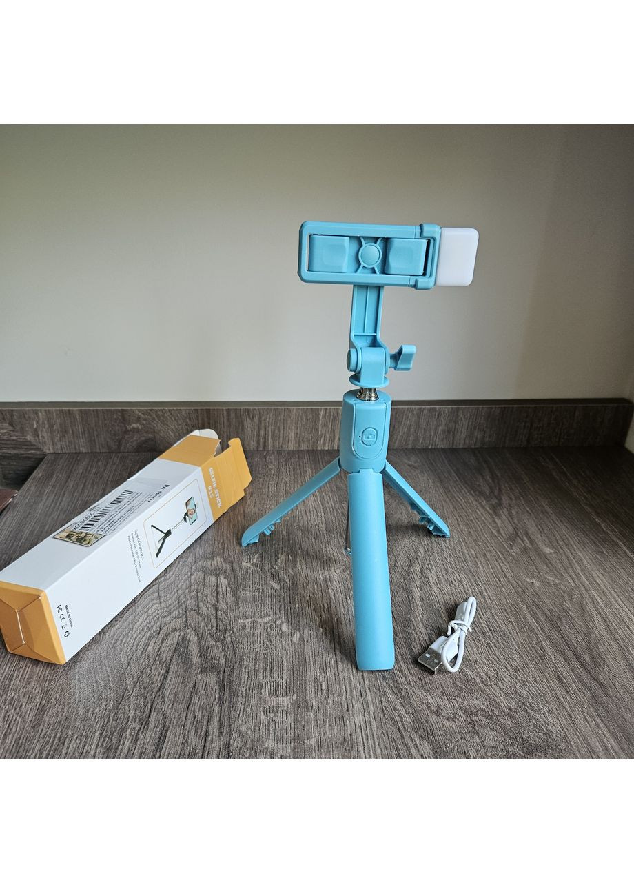 Підставка штатив для телефона та селфі-палка з підсвіткою і треногою Bluetooth No Brand (357436213)