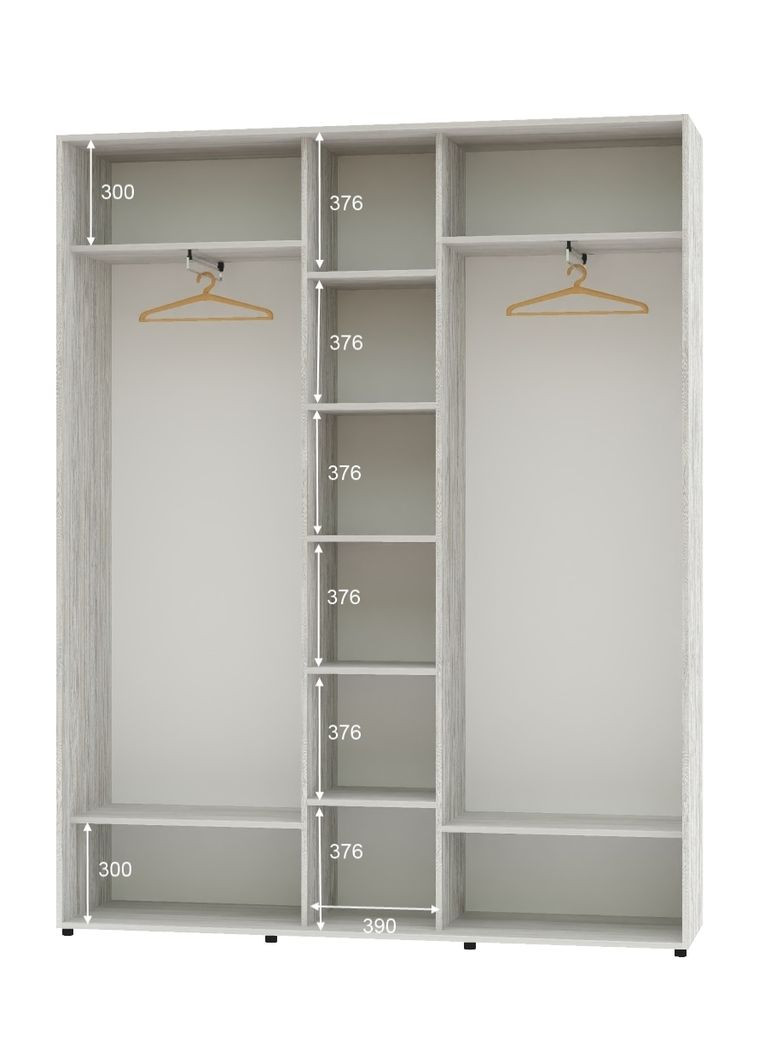 Шафа-купе тридверна 200*45*240 Сосна Натті 3 двері Дзеркало ШК-04 Алекса (360434683)