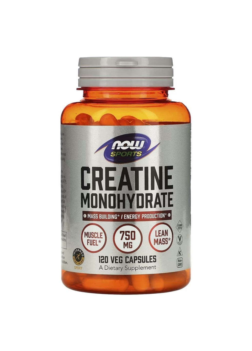Креатин Sports Creatine Monohydrate, 120 вегакапсул Now (293342552)