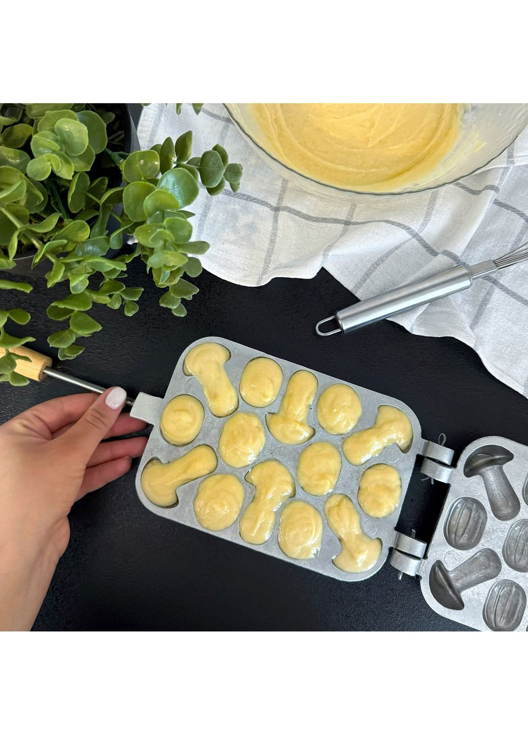 Форма алюмінієва для випікання печива на плиті горішниця горішниця «Лісові частування» (горішки та грибочки) Ласунка (314908781)