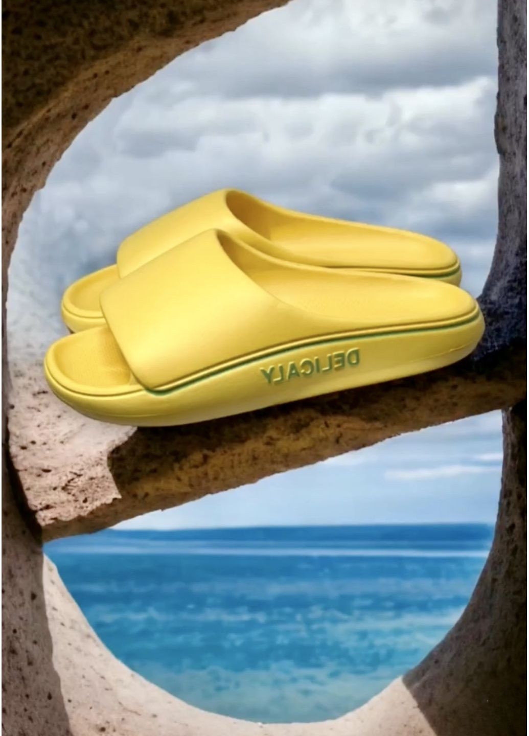 Желтые женские желтые летние шлепанцы No Brand