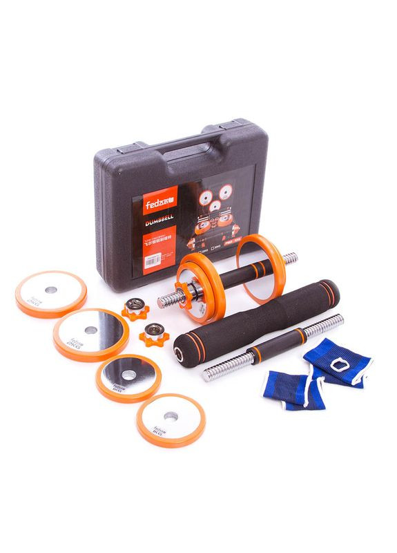 Набір розбірних гантелі FED-8008 7,5кг (пара) Чорно-оранжевий, No branding (56429300) No Brand (322733174)