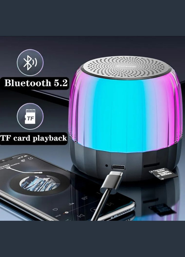 Світлодіодна блютуз-колонка K3 Plus Bluetooth 5.0 портативна колонка світломузка Lenovo (341316283)