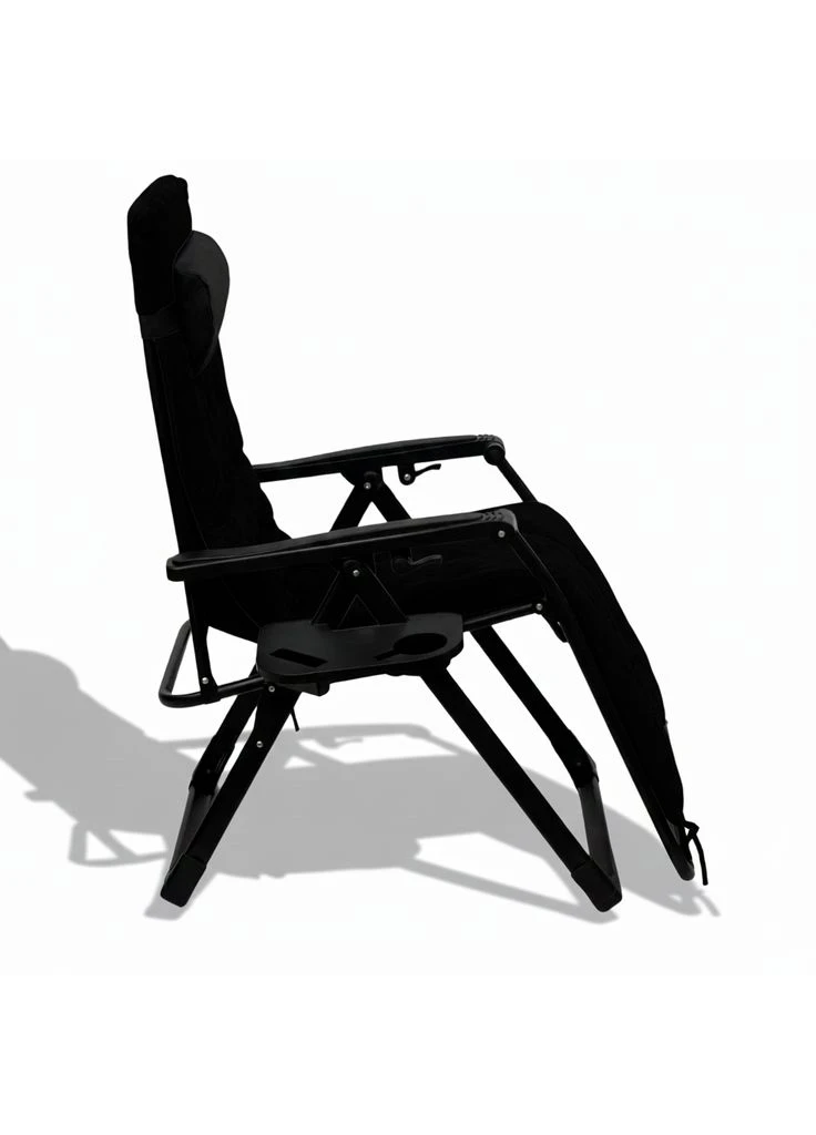 Раскладное кресло шезлонг Zero Gravity Premium Plus Black Velvet (LB-ZGC-K3-BLK) LEOBRO (383063121)
