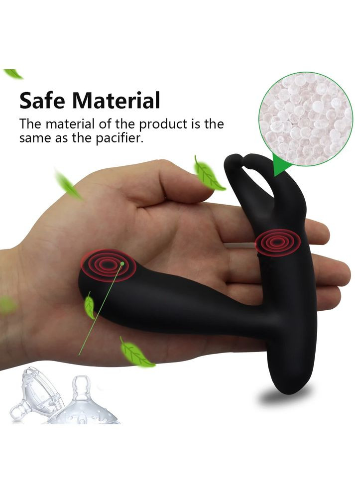 Массажер простаты Levett с двумя моторами, анальная пробка 3 в 1 с пультом, 20 режимов вибрации и пульсации STF (314860955)