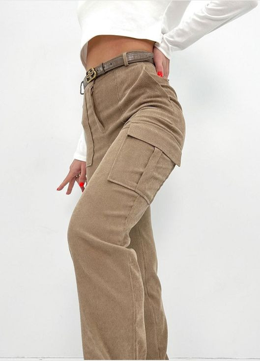 Бежевые кэжуал демисезонные карго брюки Fashion Girl