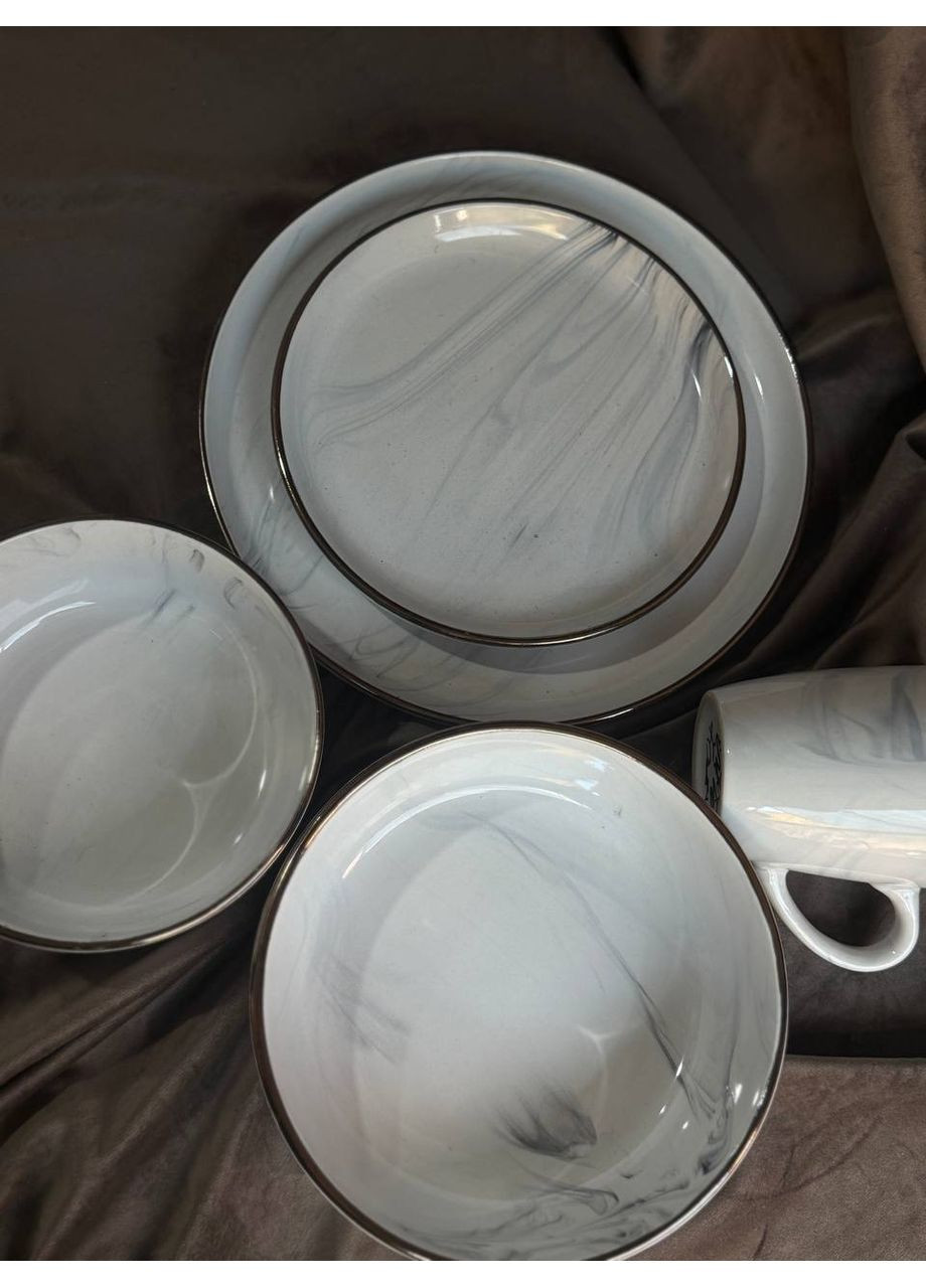 Столовый сервиз HP-19-35-5 керамика 6 персон 30 предметов Белый Yiwu (356776472)