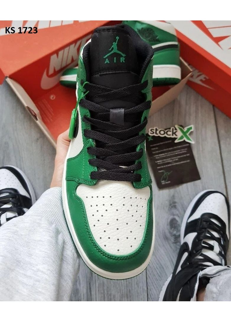 Сірі Осінні кросівки чоловічі nike air jordan 1 green найк аір джордан No Brand