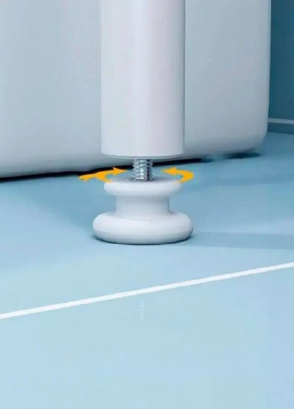 Стеллаж стойка с полками трехъярусная напольная в ванную для стиральной машинки туалета пластик металл (476719-Prob) Белая Unbranded (289458324)