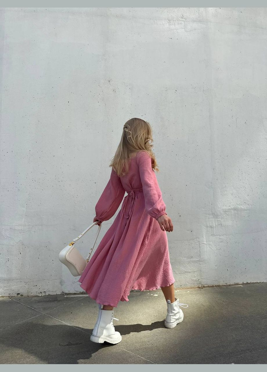 Рожева повсякденний, кежуал сукня No Brand однотонна