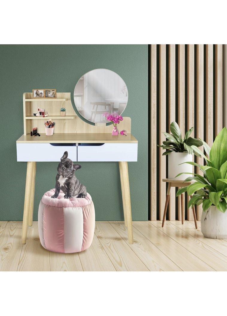 Туалетний столик Scandi з шухлядами, світлий бук Jumi (361952167)