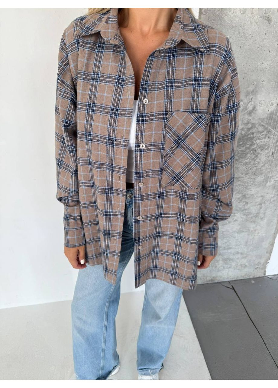 Светло-серая рубашка в клетку Garna