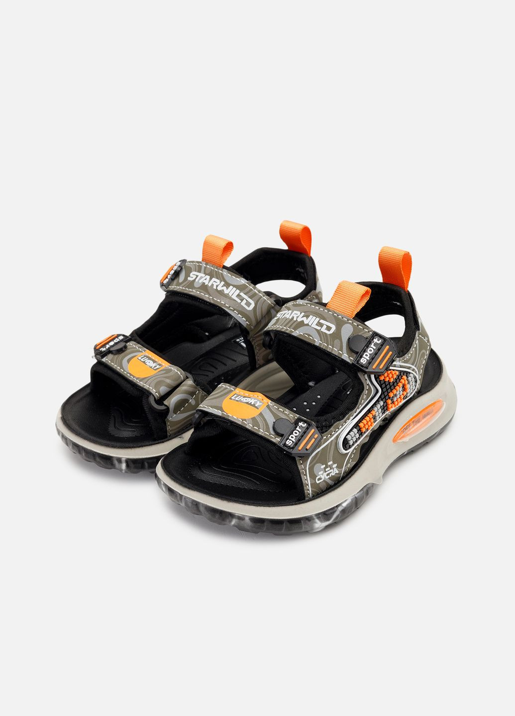 Хаки босоножки для мальчика, на каблуке цвет хаки цб-00266338 No Brand