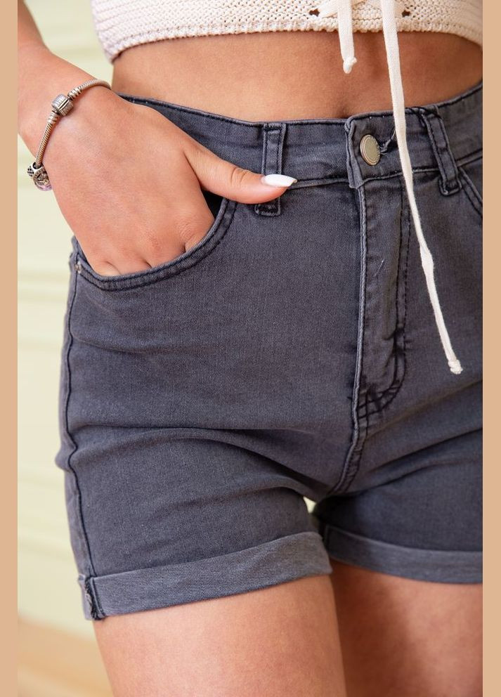 Женские джинсовые шорты, серого цвета, Ager (292130831)