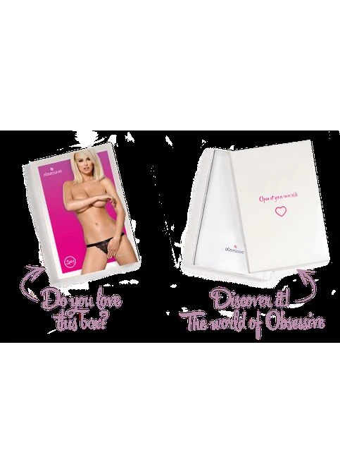Кружевные танги с доступом 828-THC-1 crotchless thong черные - CherryLove Obsessive (282966023)