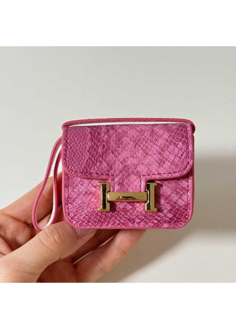 Розовая мини сумочка-брелок под змею. Стильный упор на сумку. Женский модный аксессуар B&S (370439521)