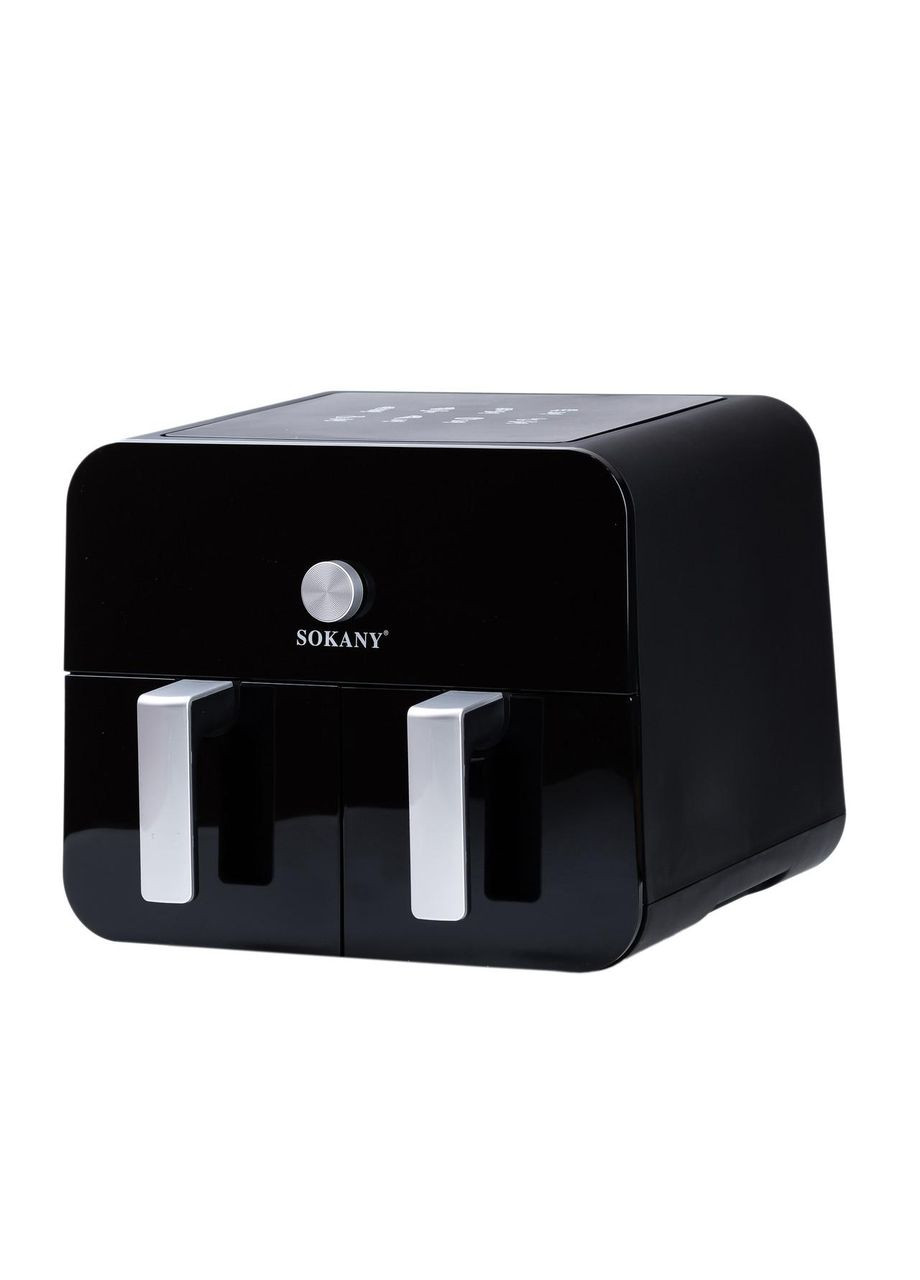 Аерогриль-фритюрниця SK-10008 на 10 літрів, два відділення 2400 Вт чорна Sokany (368767194)