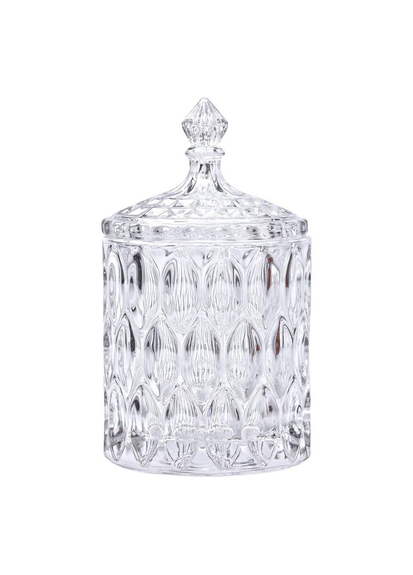 Цукорниця з кришкою Ø 7.5 см ваза цукорниця кругла скляна HP-4-102 Yiwu (370801115)