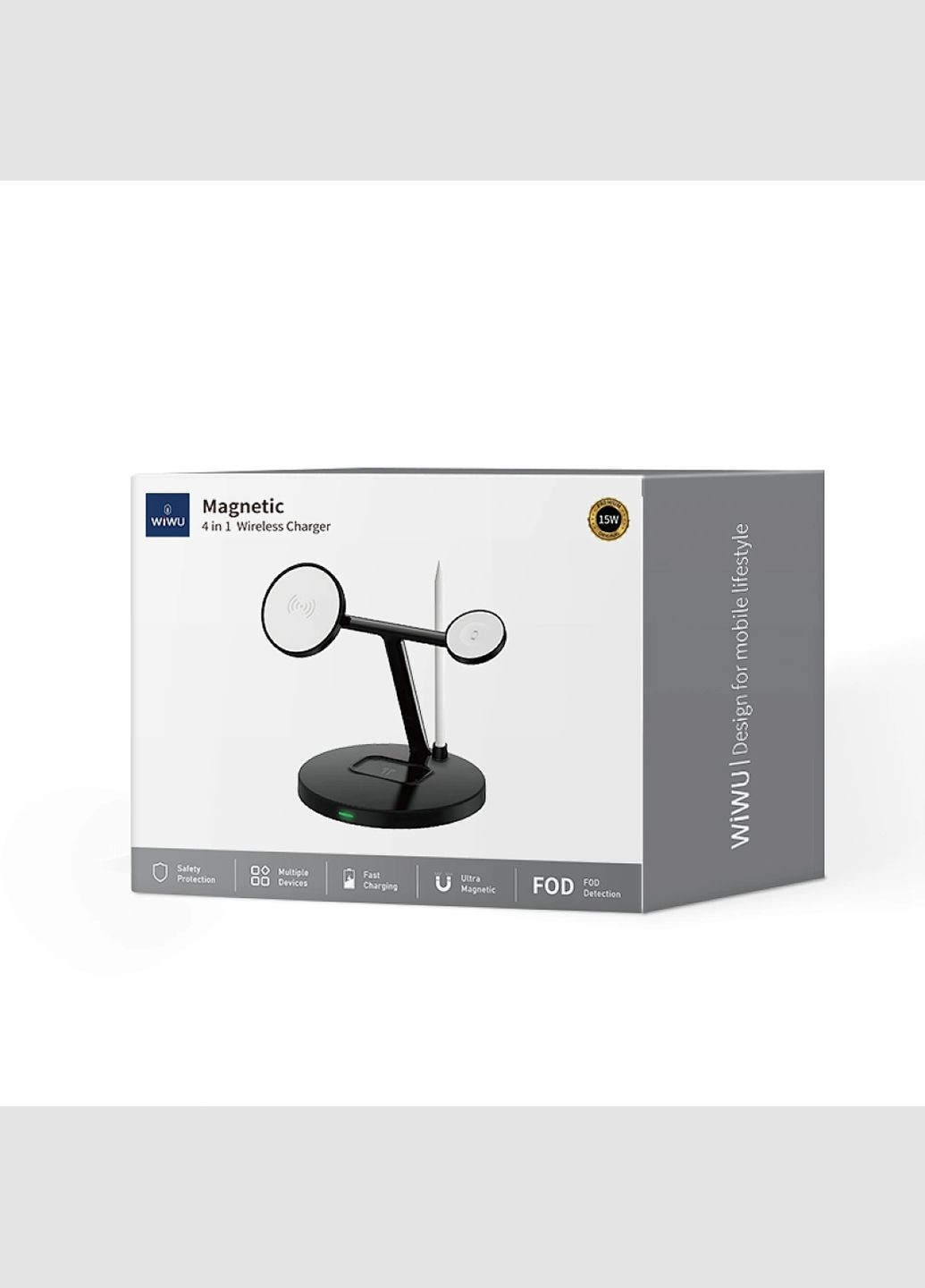 БЗУ Wi-W032 Magnetic Cableless Charger 4in1 Black WIWU (340818956)