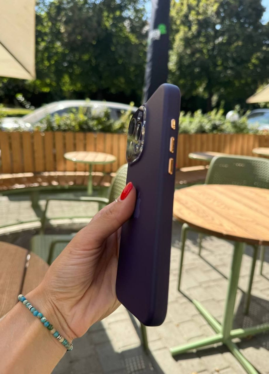 Силіконовий чохол для iPhone 14 Pro Max Silicone Case Metal Purple / Айфон 14 про макс фіолетовий силікон кейс з захистом камери No Brand (305200590)