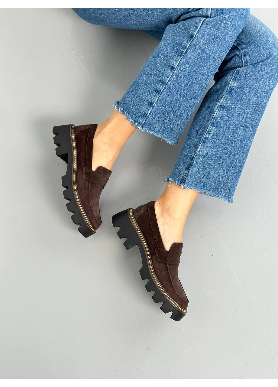 No Brand Лоферы натуральная замша лоферы коричневый з, — (349835175)