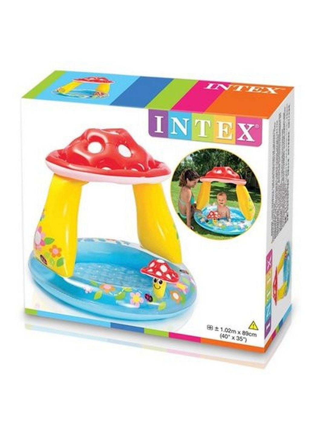 Детский надувной бассейн грибок с навесом Intex (282592593)