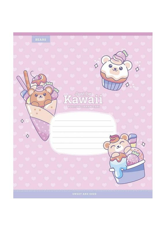 Тетрадь ученическая "Just be Kawaii" 012-3408K-2 в клетку, 12 листов No Brand (330135035)