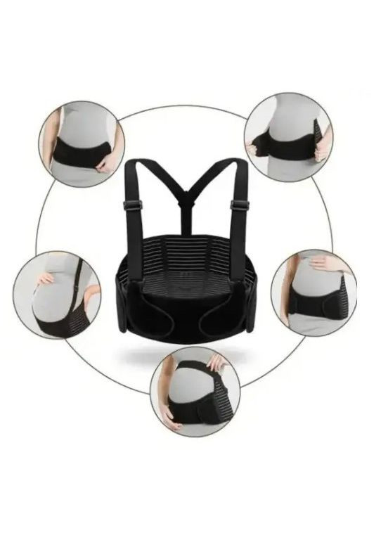 Бандаж для вагітних із гумкою через спину для підтримки, до-післяродовий еластичний No Brand (348118947)