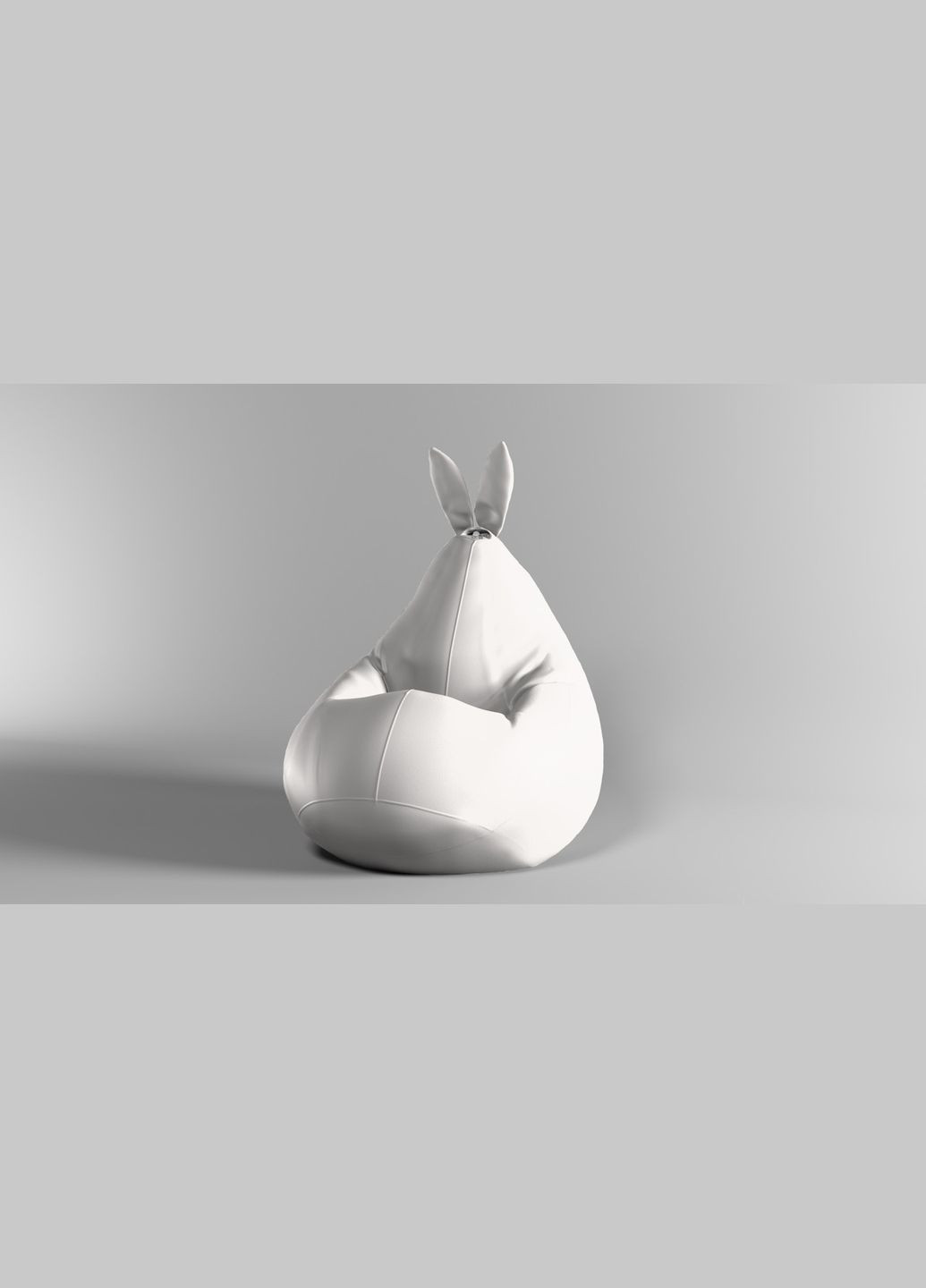 Крісло-мішок Зайчик груша, M - 100х75 Екошкіра Zeus Delux Snow SkyPuff (361257313)