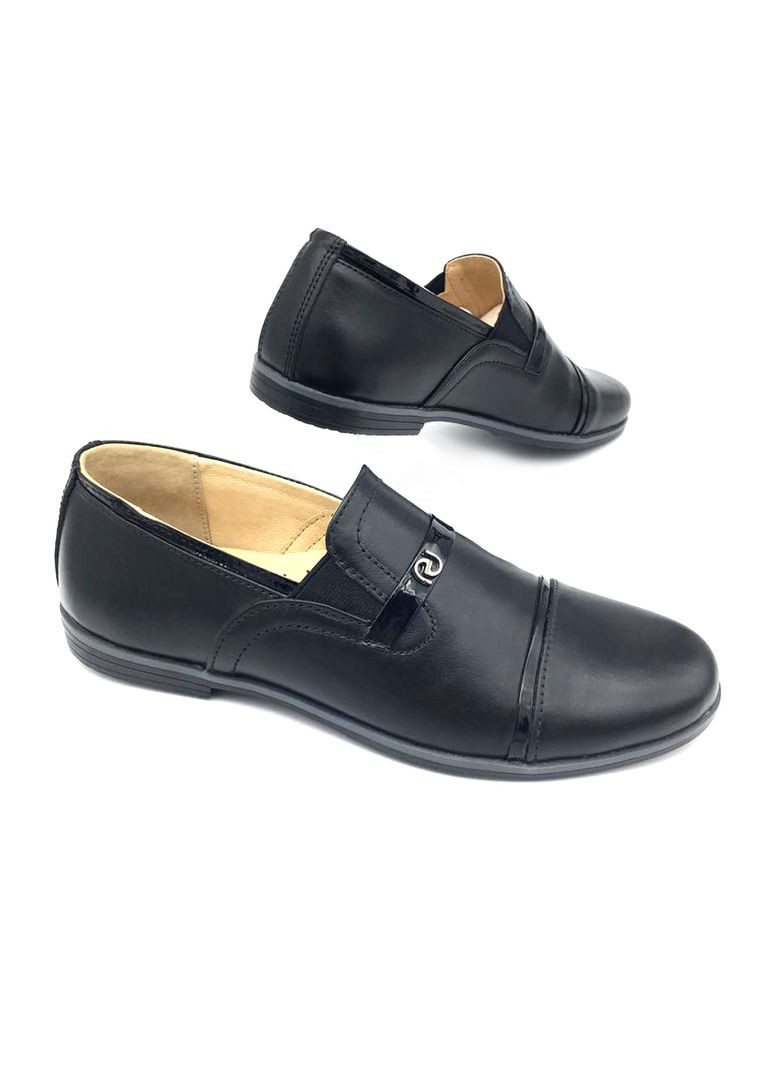Шкіряні підліткові туфлі чорного кольору. Fashion (356497891)