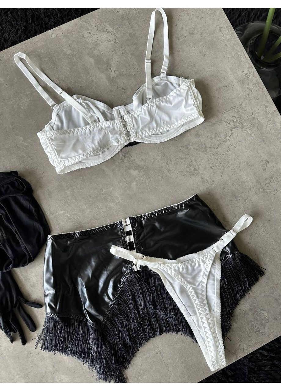 Чорно-білий демісезонний комплект з рукавичками Vakko