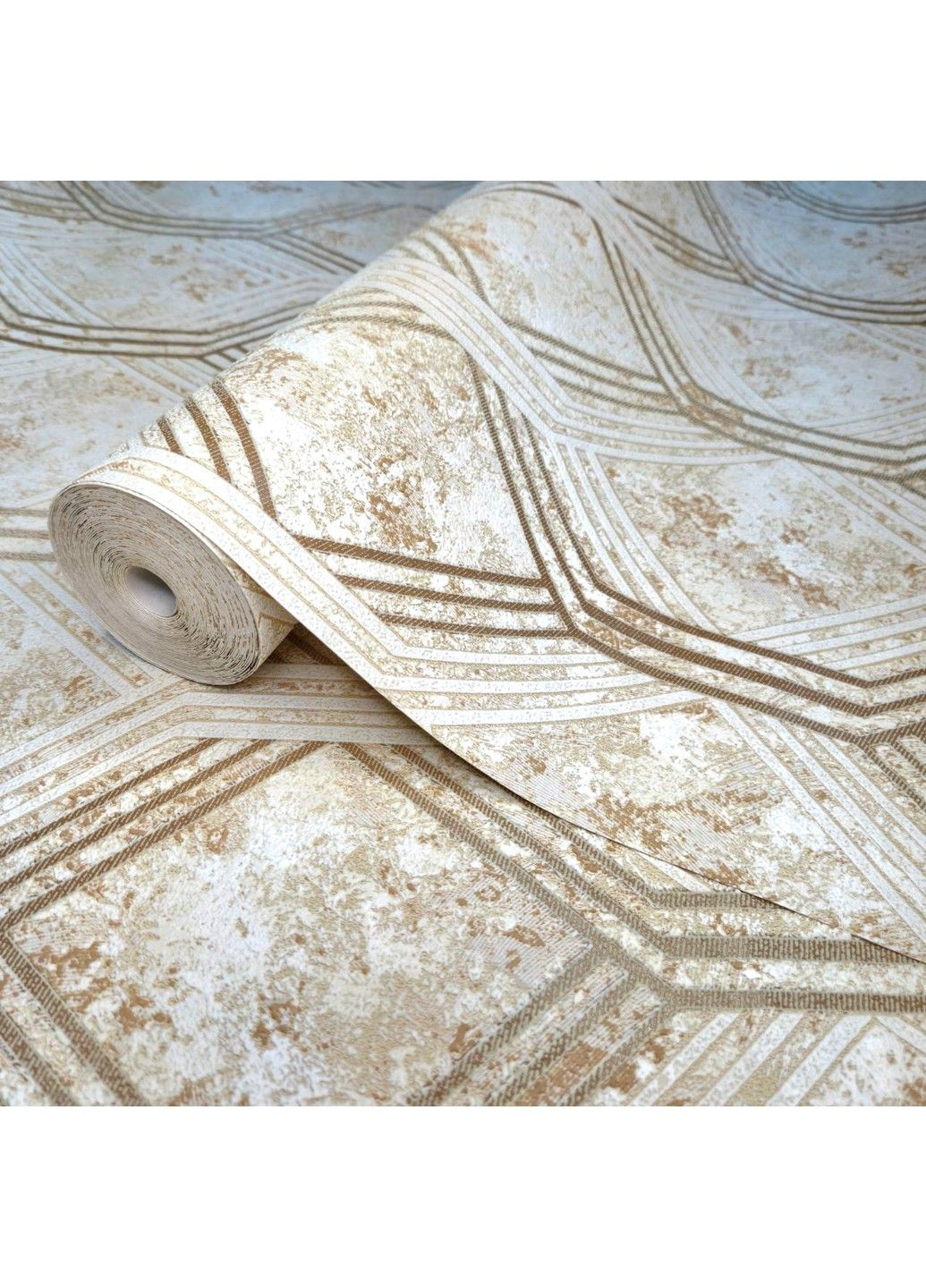 Обои виниловые 10.05 × 1.06 м Славянские обои 3687-02, бежевые для спальни и гостиной Слов'янські шпалери (340275505)