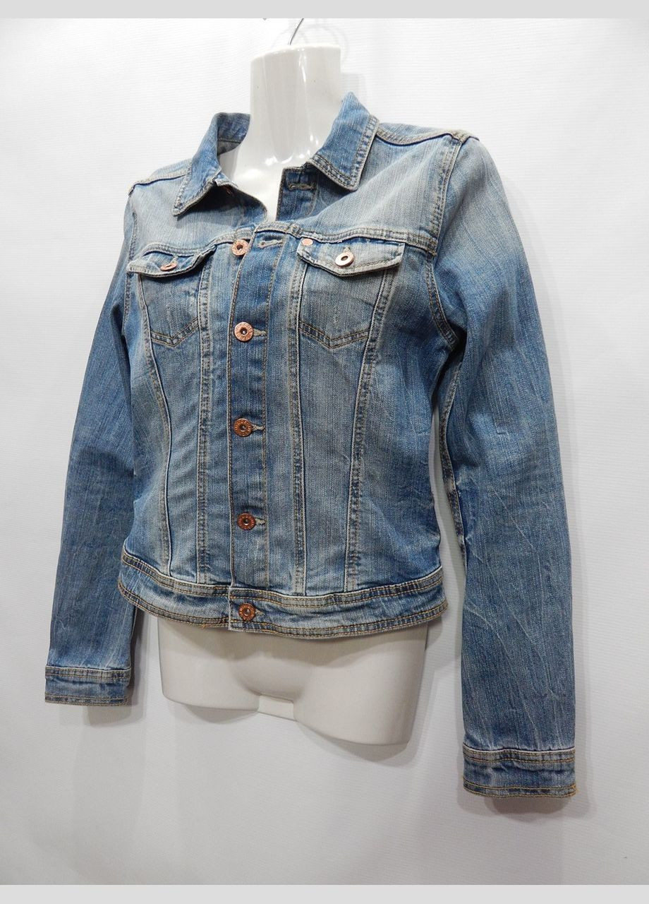 Синяя демисезонная куртка женская джинсовая vintage, ukr 40-42, eur 36 022dg (в указанном размере, только 1 шт.) H&M