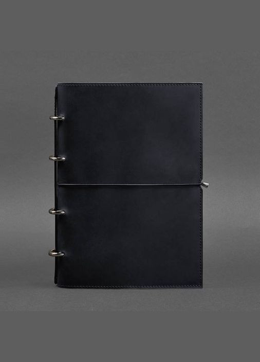 Кожаный блокнот А4 на кольцах (Софт-бук) 9.0 в мягкой обложке синий "Crazy Horse" (A-027502) BlankNote (328961495)