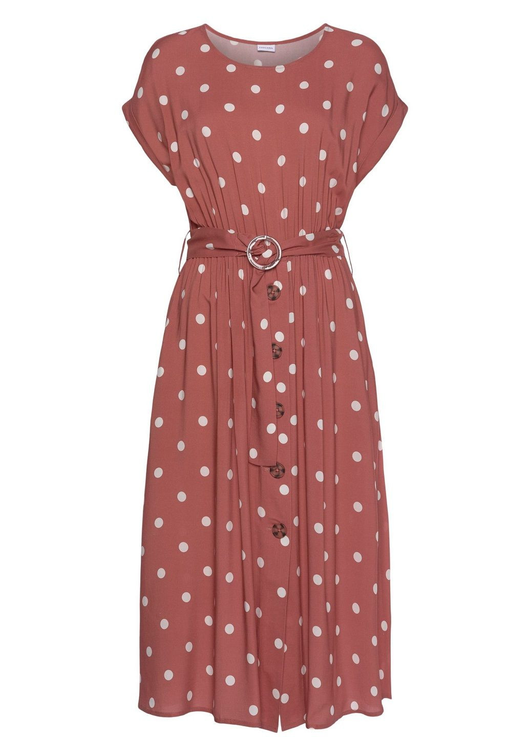 Коричнева сукня Lascana в горошок