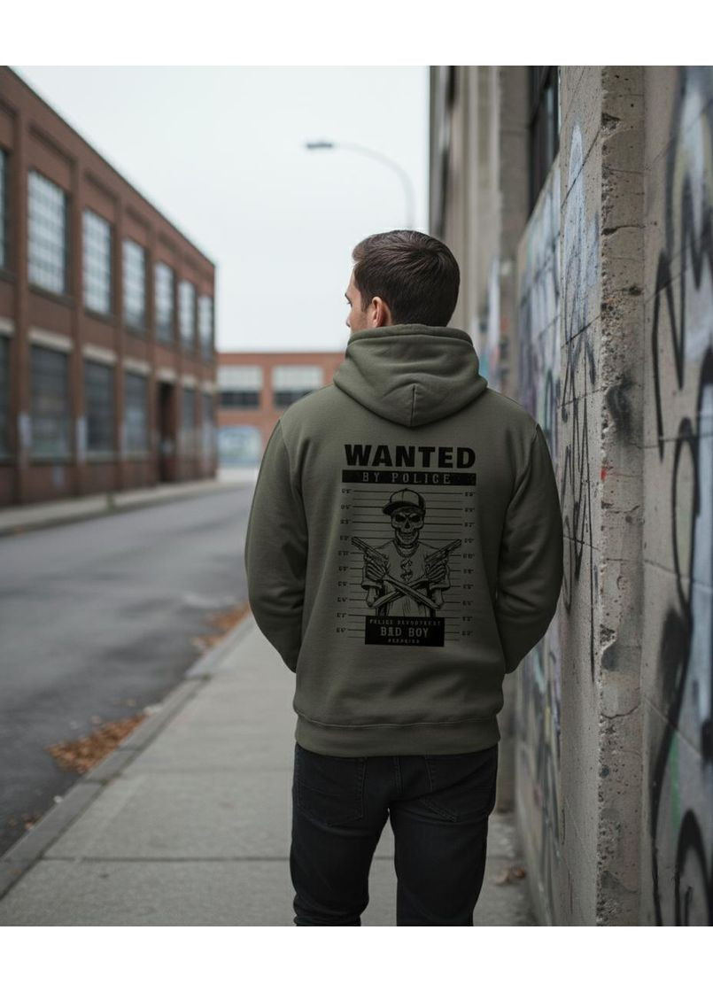 Худи Оникс тринитка хаки с принтом Wanted 2х сторонний принт шелкография 4PROFI (364656596)
