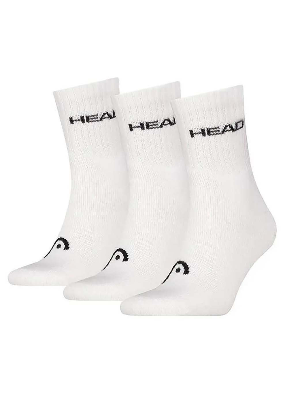 Белые носки elements all sports short crew 3p белый Head однотонные (367191957)