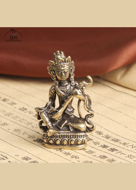 Античная ретро медная бронзовая латунная статуэтка настольная фигурка Будды Бодхисаттвы No Brand (292867209)