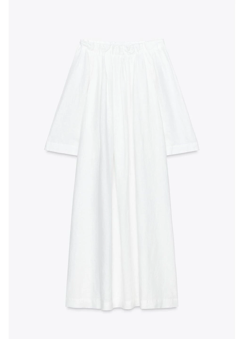 Білий сукня міді з льону 8191/267 Zara