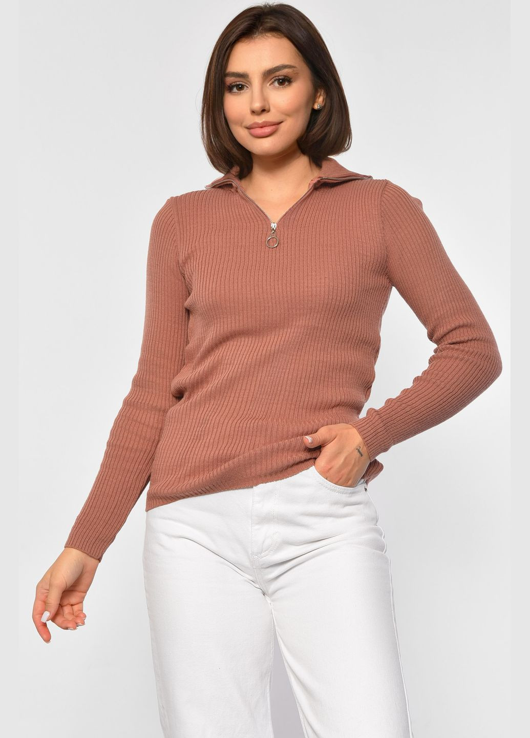 Гольф женский однотонный терракотового цвета Let's Shop (301905395)