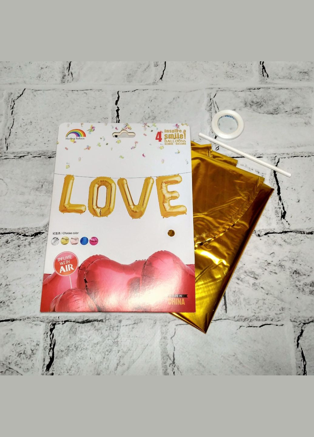 Повітряні кульки літери фольговані LOVE золото 65 см No Brand (327367989)